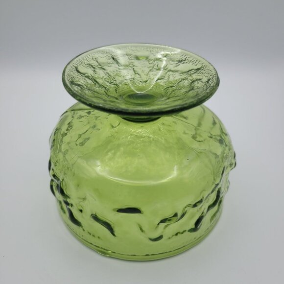 Anchor Hocking Lido Milano Avocado Green Foot Sherbet Dessert Bowl Dish Vintage - Picture 6 of 8